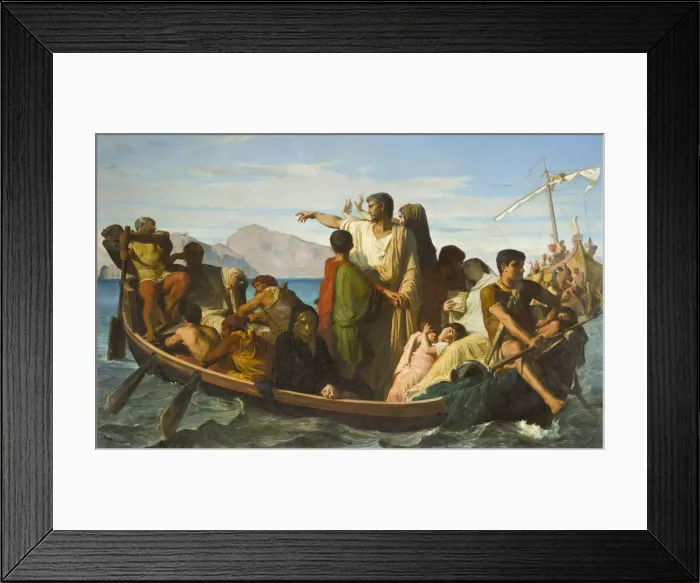 Framed Print : Tiberius exiles, 1850. Artist: Barrias, Felix-Joseph (1822-1907) Framed Print : Tiberius exiles, 1850. Artist: Barrias, Felix-Joseph (1822-1907)