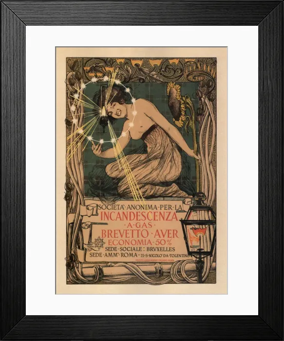 Framed Print : Incandescenza company, 1895. Artist: Mataloni, Giovanni (1869-1944) Framed Print : Incandescenza company, 1895. Artist: Mataloni, Giovanni (1869-1944)