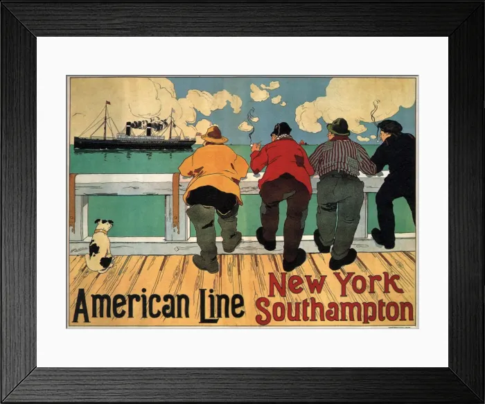 Framed Print : American Line, 1900. Artist: Cassiers, Henri (1858-1944) Framed Print : American Line, 1900. Artist: Cassiers, Henri (1858-1944)