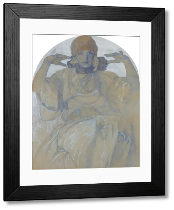Framed Print : Portrait of the artists Daughter, Jaroslava, c. 1924. Artist: Mucha, Alfons Marie Framed Print : Portrait of the artists Daughter, Jaroslava, c. 1924. Artist: Mucha, Alfons Marie