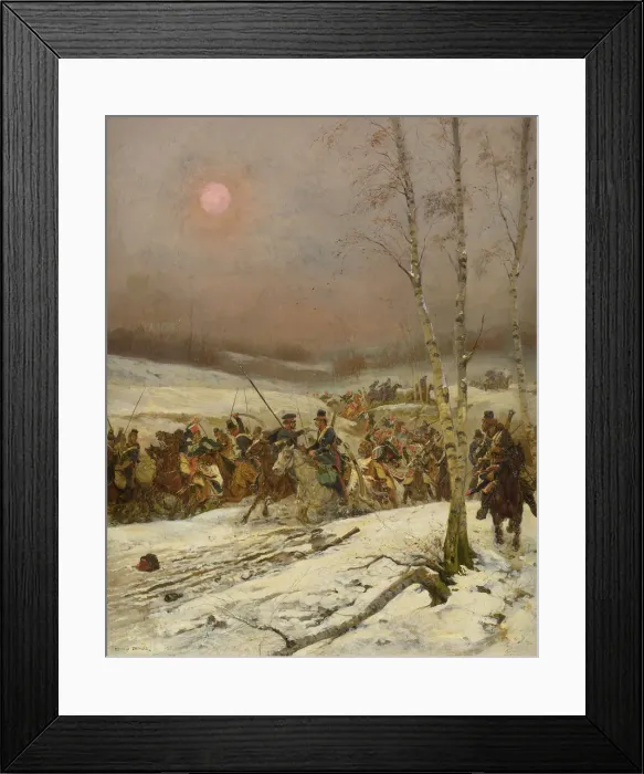 Framed Print : Cossacks Attacking a squadron of the Guards of Honour, c. 1910. Artist: Detaille Framed Print : Cossacks Attacking a squadron of the Guards of Honour, c. 1910. Artist: Detaille