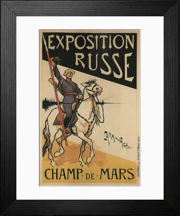 Framed Print : Exposition Russe Champ-De-Mars, 1895. Artist: Caran d Ache (1858-1909) Framed Print : Exposition Russe Champ-De-Mars, 1895. Artist: Caran d Ache (1858-1909)