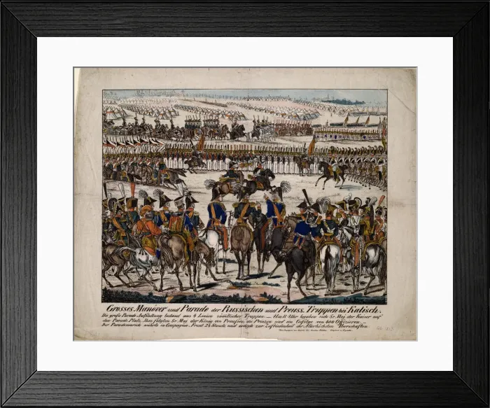 Framed Print : Russo-Prussian parade in Kalisz 1835, c. 1850. Artist: Kühn, Gustav (1794-1868) Framed Print : Russo-Prussian parade in Kalisz 1835, c. 1850. Artist: Kühn, Gustav (1794-1868)