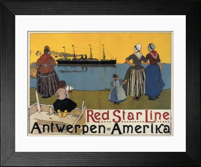 Framed Print : Red Star Line, 1899. Artist: Cassiers, Henri (1858-1944) Framed Print : Red Star Line, 1899. Artist: Cassiers, Henri (1858-1944)