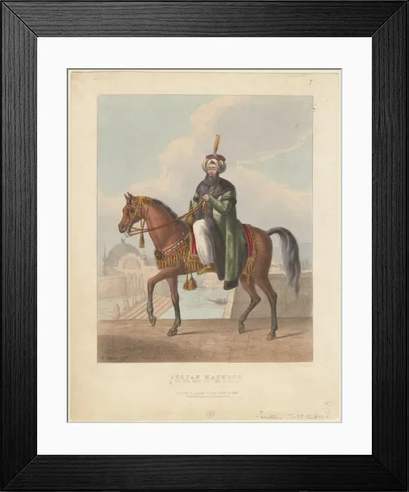 Framed Print : Portrait of Mahmud II (1785-1839), Sultan of the Ottoman Empire, 1829. Artist: Gauci, M Framed Print : Portrait of Mahmud II (1785-1839), Sultan of the Ottoman Empire, 1829. Artist: Gauci, M