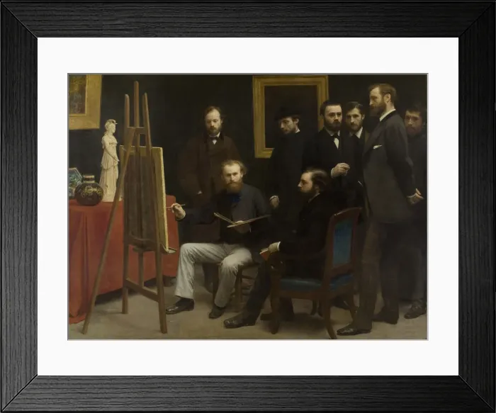 Framed Print : A Studio at Les Batignolles, 1870. Artist: Fantin-Latour, Henri (1836-1904) Framed Print : A Studio at Les Batignolles, 1870. Artist: Fantin-Latour, Henri (1836-1904)