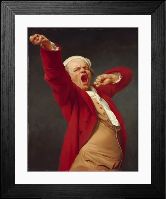 Framed Print : Self-Portrait, Yawning, ca. 1783. Artist: Ducreux, Joseph (1735-1802) Framed Print : Self-Portrait, Yawning, ca. 1783. Artist: Ducreux, Joseph (1735-1802)