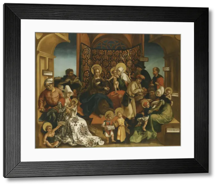 Framed Print : The Holy Kinship. Artist: Breu, Jorg, the Elder (1475-1537) Framed Print : The Holy Kinship. Artist: Breu, Jorg, the Elder (1475-1537)
