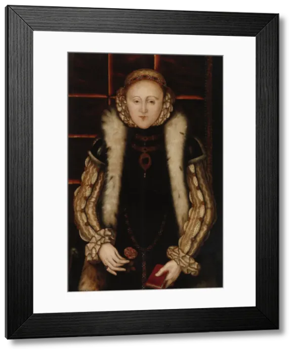 Framed Print : Portrait of Elizabeth I of England, c. 1560. Artist: English master Framed Print : Portrait of Elizabeth I of England, c. 1560. Artist: English master