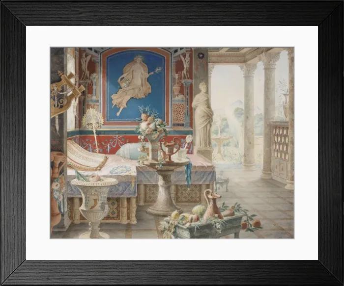 Framed Print : Architectural Fantasy in the Style of Pompeii, 1856 Framed Print : Architectural Fantasy in the Style of Pompeii, 1856