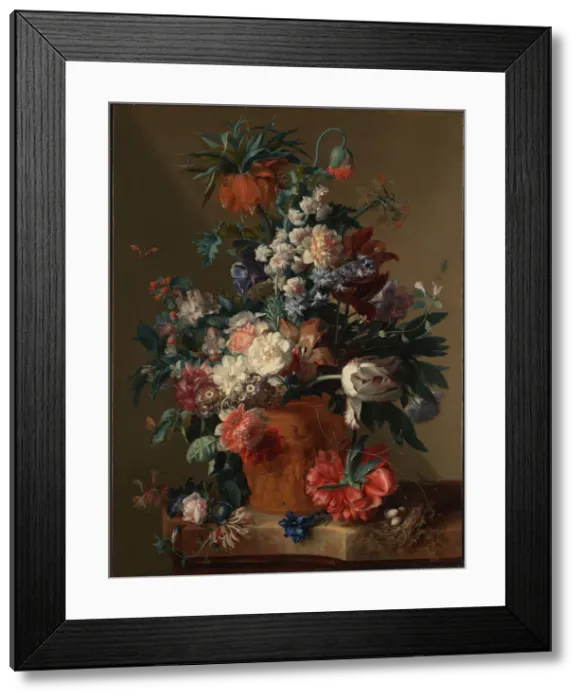 Framed Print : Vase of Flowers, 1722. Artist: Huysum, Jan, van (1682-1749)