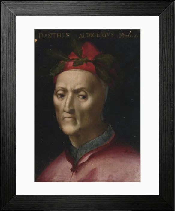 Framed Print : Portrait of Dante Alighieri (1265-1321). Artist: Italian, second half 16th cen. (ca Framed Print : Portrait of Dante Alighieri (1265-1321). Artist: Italian, second half 16th cen. (ca