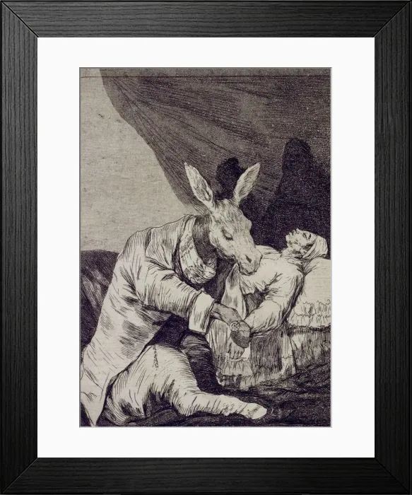 Framed Print : Of what ill will he die? (Capricho No 40). Artist: Goya, Francisco, de (1746-1828) Framed Print : Of what ill will he die? (Capricho No 40). Artist: Goya, Francisco, de (1746-1828)