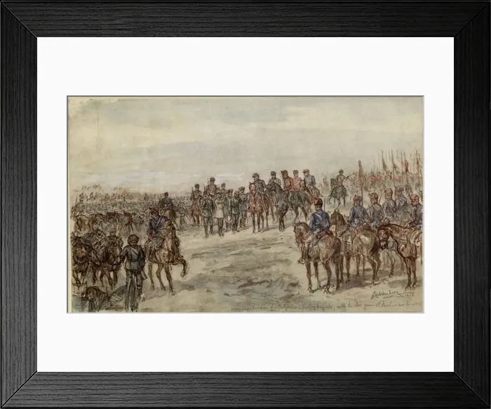 Framed Print : Capitulation of a Bulgarian infantry brigade with twelve guns at Ferdinandovo. Artist Framed Print : Capitulation of a Bulgarian infantry brigade with twelve guns at Ferdinandovo. Artist