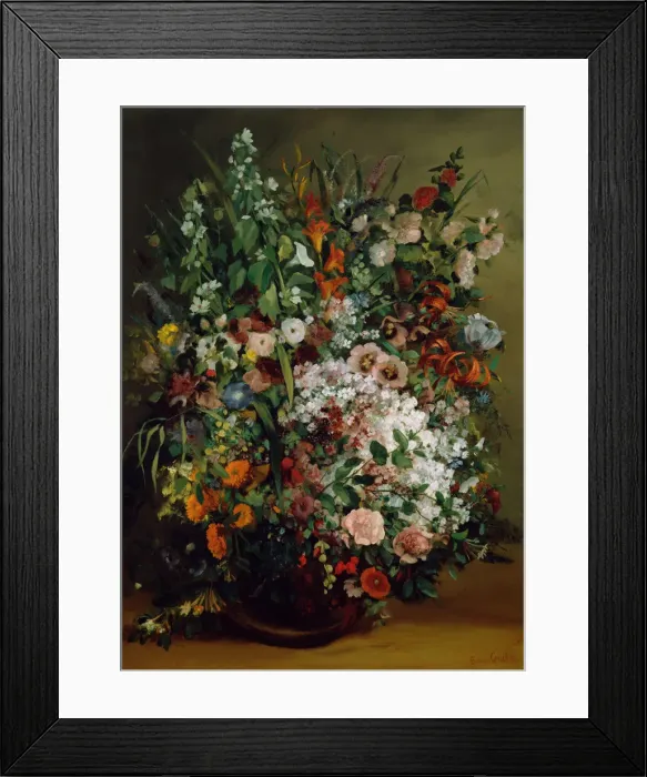 Framed Print : Bouquet of Flowers in a Vase, 1862. Artist: Courbet, Gustave (1819-1877) Framed Print : Bouquet of Flowers in a Vase, 1862. Artist: Courbet, Gustave (1819-1877)
