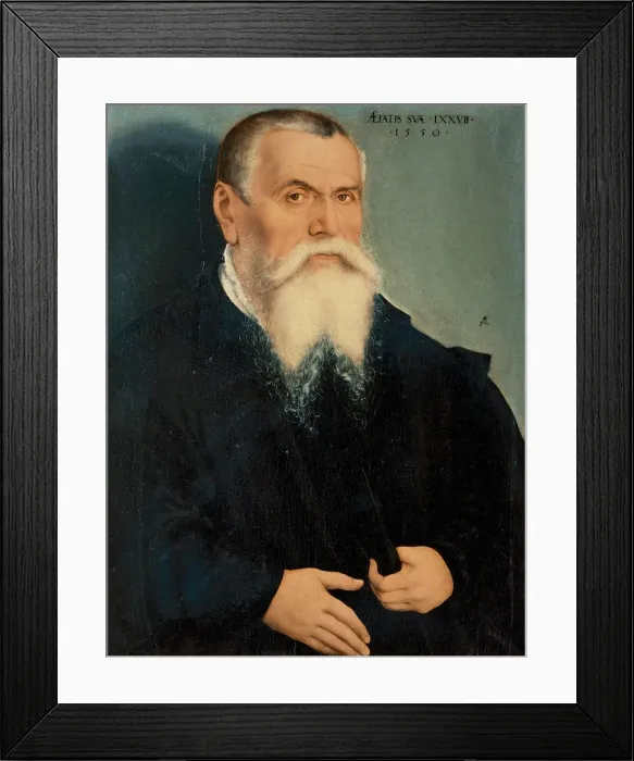 Framed Print : Portrait of Lucas Cranach the Elder, 1550 Framed Print : Portrait of Lucas Cranach the Elder, 1550