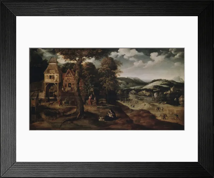 Framed Print : Landscape with the Flight into Egypt, ca 1524. Artist: Patinir, Joachim (ca. 1480-1524) Framed Print : Landscape with the Flight into Egypt, ca 1524. Artist: Patinir, Joachim (ca. 1480-1524)
