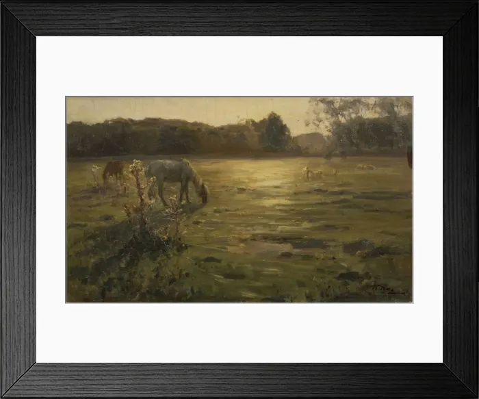 Framed Print : Horses on the meadow. Artist: Klodt, Nikolai Alexandrovich (1865-1918) Framed Print : Horses on the meadow. Artist: Klodt, Nikolai Alexandrovich (1865-1918)