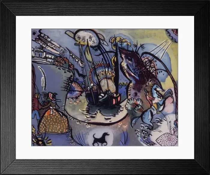 Framed Print : The Harbour, 1916. Artist: Kandinsky, Wassily Vasilyevich (1866-1944) Framed Print : The Harbour, 1916. Artist: Kandinsky, Wassily Vasilyevich (1866-1944)