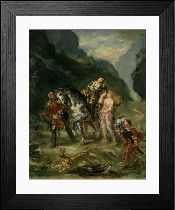 Framed Print : Angelica and the wounded Medoro, ca 1860. Artist: Delacroix, Eugene (1798-1863) Framed Print : Angelica and the wounded Medoro, ca 1860. Artist: Delacroix, Eugene (1798-1863)