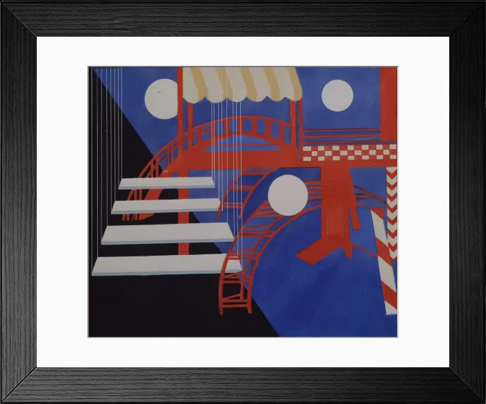 Framed Print : Stage design Revue for the Edition Decors de Theatre, 1927. Artist: Exter Framed Print : Stage design Revue for the Edition Decors de Theatre, 1927. Artist: Exter