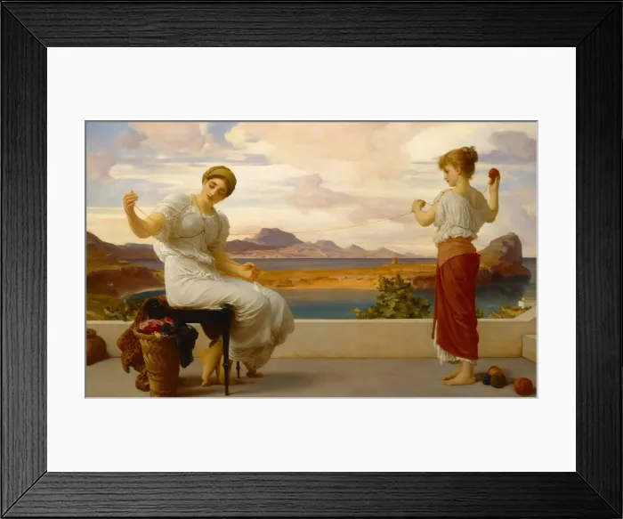 Framed Print : Winding the skein, ca 1878. Artist: Leighton, Frederic, 1st Baron Leighton (1830-1896) Framed Print : Winding the skein, ca 1878. Artist: Leighton, Frederic, 1st Baron Leighton (1830-1896)