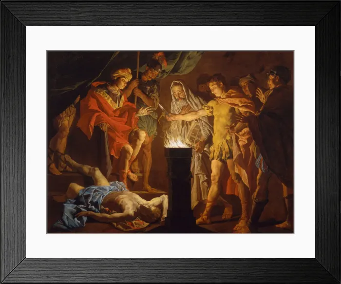 Framed Print : Mucius Scaevola in the presence of Lars Porsenna, 1640s. Artist: Stomer, Matthias (ca Framed Print : Mucius Scaevola in the presence of Lars Porsenna, 1640s. Artist: Stomer, Matthias (ca