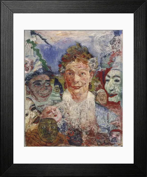 Framed Print : Old Lady with Masks, 1889. Artist: Ensor, James (1860-1949) Framed Print : Old Lady with Masks, 1889. Artist: Ensor, James (1860-1949)
