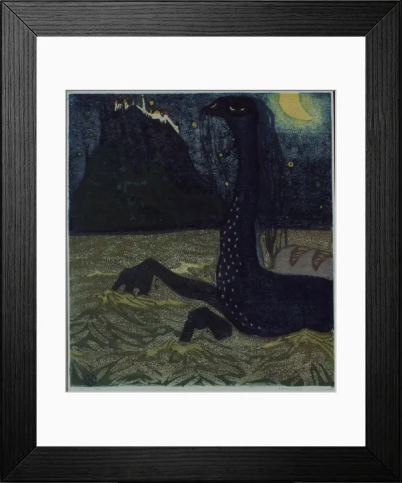 Framed Print : Moonlit night, 1907. Artist: Kandinsky, Wassily Vasilyevich (1866-1944) Framed Print : Moonlit night, 1907. Artist: Kandinsky, Wassily Vasilyevich (1866-1944)