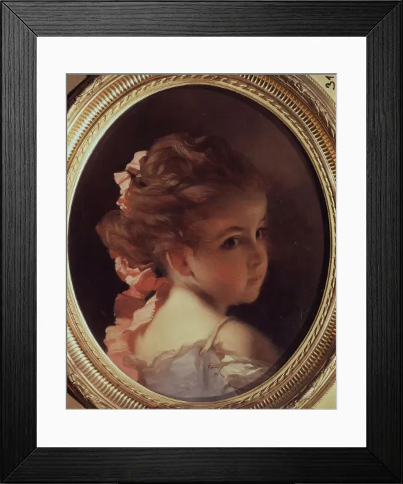 Framed Print : Girls head, 1850-1860. Artist: Makarov, Ivan Kosmich (1822-1897) Framed Print : Girls head, 1850-1860. Artist: Makarov, Ivan Kosmich (1822-1897)