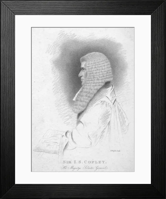 Framed Print : Sir I. S. Copley, His Majestys Solicitor General, c1820. Creator: T Wright Framed Print : Sir I. S. Copley, His Majestys Solicitor General, c1820. Creator: T Wright