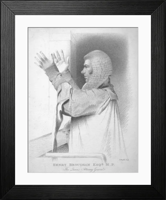 Framed Print : Henry Brougham Esq. M. P. The Queens Attorney General, c1820. Creator: T Wright