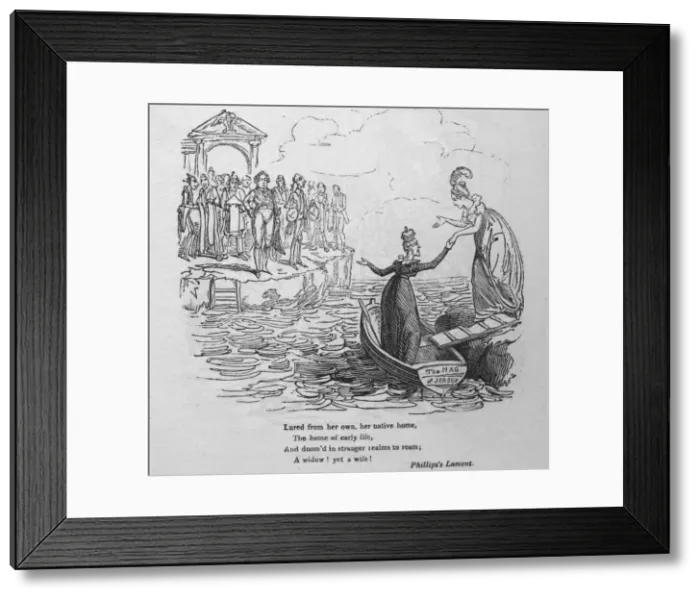 Framed Print : Lured from her own, her native home... c1820. Creator: George Cruikshank Framed Print : Lured from her own, her native home... c1820. Creator: George Cruikshank