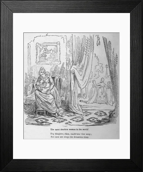 Framed Print : The most desolate woman in the world, c1820. Creator: George Cruikshank
