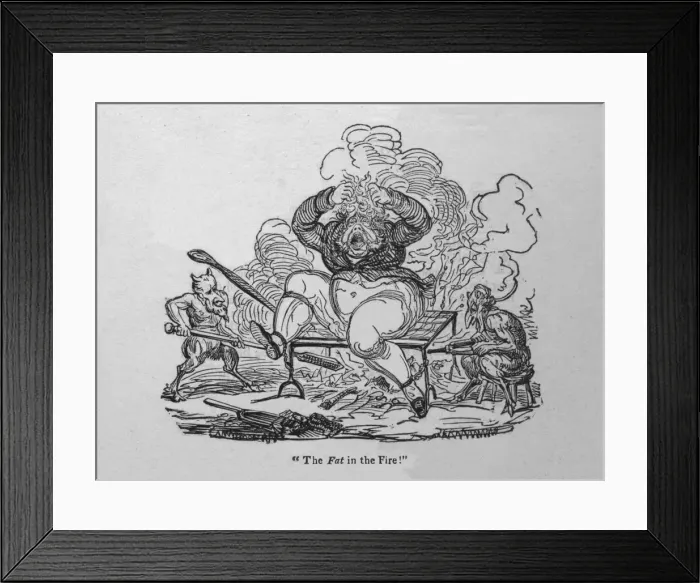 Framed Print : The Fat in the Fire!, c1820. Creator: Unknown Framed Print : The Fat in the Fire!, c1820. Creator: Unknown