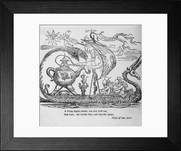 Framed Print : A living teapot stands, one arm held out, one bent, the handle this, and that the spout, c1820 Framed Print : A living teapot stands, one arm held out, one bent, the handle this, and that the spout, c1820