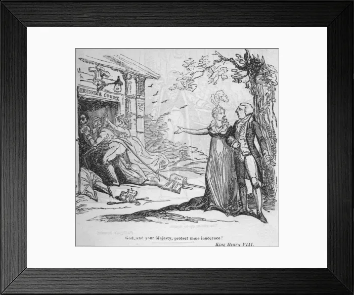 Framed Print : God, and your Majesty, protect mine innocence, c1820. Creator: George Cruikshank Framed Print : God, and your Majesty, protect mine innocence, c1820. Creator: George Cruikshank