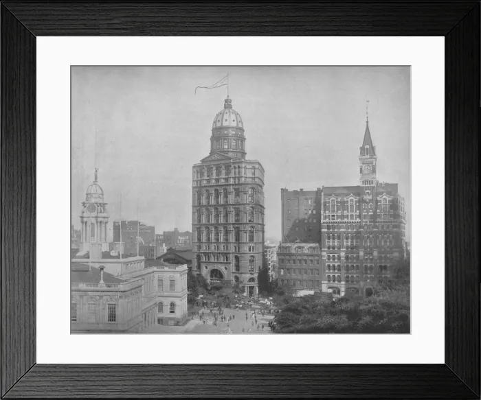 Framed Print : Printing House Square, New York, c1897. Creator: Unknown Framed Print : Printing House Square, New York, c1897. Creator: Unknown