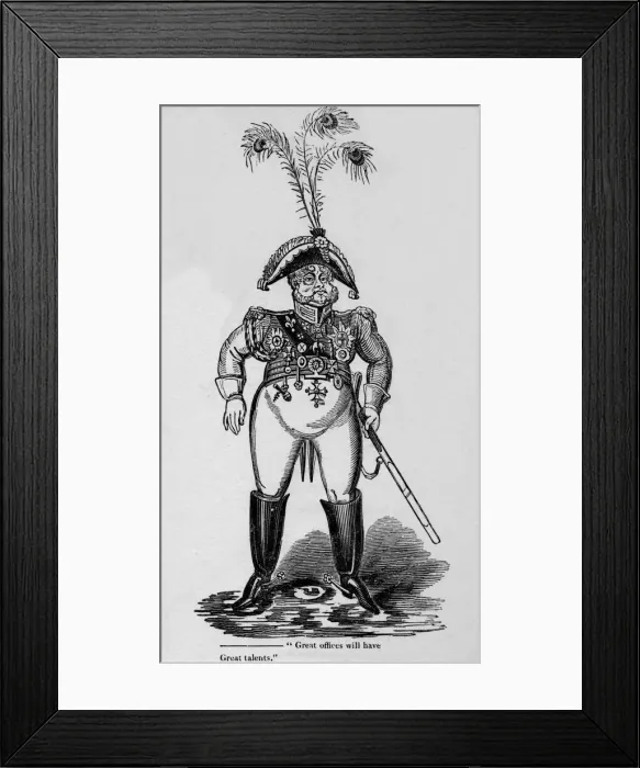 Framed Print : Great offices will have Great talents, 1819. Creator: George Cruikshank Framed Print : Great offices will have Great talents, 1819. Creator: George Cruikshank