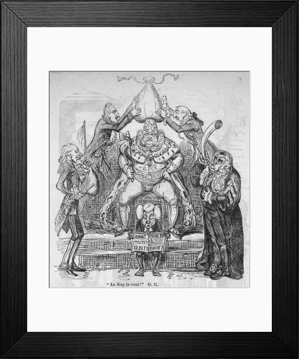 Framed Print : Le Roy le veut! G. R. c1820. Creator: George Cruikshank Framed Print : Le Roy le veut! G. R. c1820. Creator: George Cruikshank