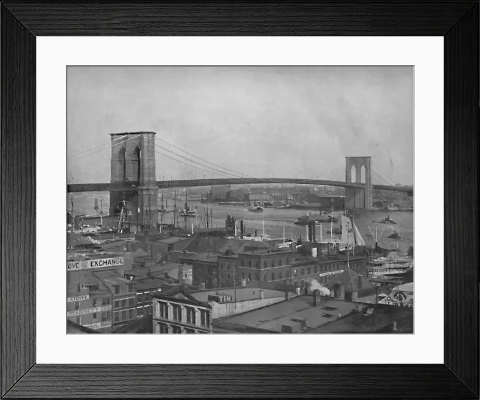 Framed Print : Brooklyn Bridge, New York, c1897. Creator: Unknown Framed Print : Brooklyn Bridge, New York, c1897. Creator: Unknown