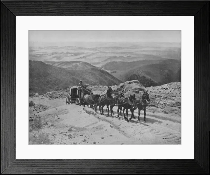 Framed Print : Crossing San Marcos Pass, California, c1897. Creator: Unknown Framed Print : Crossing San Marcos Pass, California, c1897. Creator: Unknown