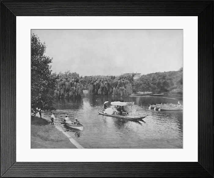 Framed Print : Public Garden and Lake, Boston, c1897. Creator: Unknown Framed Print : Public Garden and Lake, Boston, c1897. Creator: Unknown