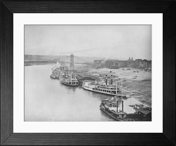 Framed Print : River Front, Cincinnati, Ohio, c1897. Creator: Unknown Framed Print : River Front, Cincinnati, Ohio, c1897. Creator: Unknown