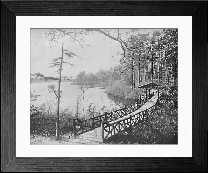 Framed Print : Kissing Bridge, Lakewood, c1897. Creator: Unknown Framed Print : Kissing Bridge, Lakewood, c1897. Creator: Unknown