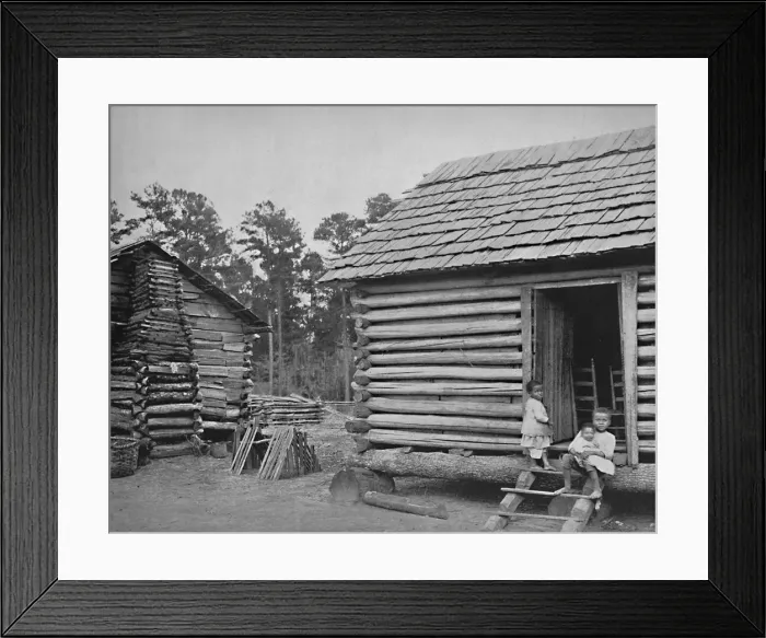Framed Print : Negro Log Huts, Thomasville, Georgia, c1897. Creator: Unknown Framed Print : Negro Log Huts, Thomasville, Georgia, c1897. Creator: Unknown