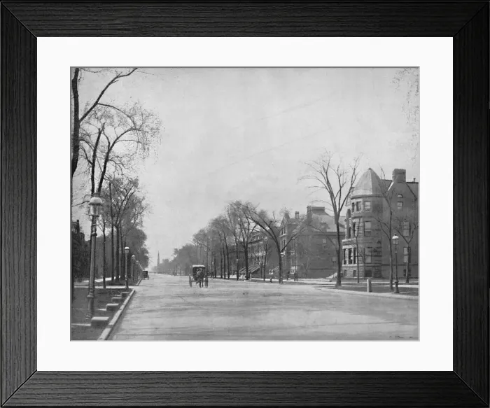 Framed Print : Michigan Avenue, Chicago, looking south, c1897. Creator: Unknown Framed Print : Michigan Avenue, Chicago, looking south, c1897. Creator: Unknown
