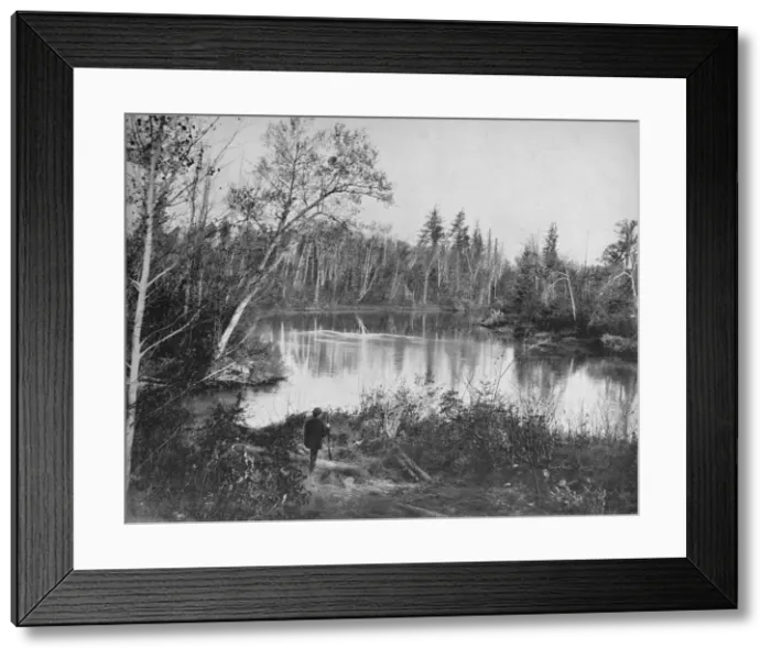 Framed Print : Scene on Peshtigo River, Wisconsin, c1897. Creator: Unknown Framed Print : Scene on Peshtigo River, Wisconsin, c1897. Creator: Unknown