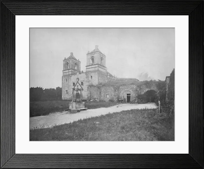 Framed Print : Old Spanish Mission, San Antonio, Texas, c1897. Creator: Unknown Framed Print : Old Spanish Mission, San Antonio, Texas, c1897. Creator: Unknown