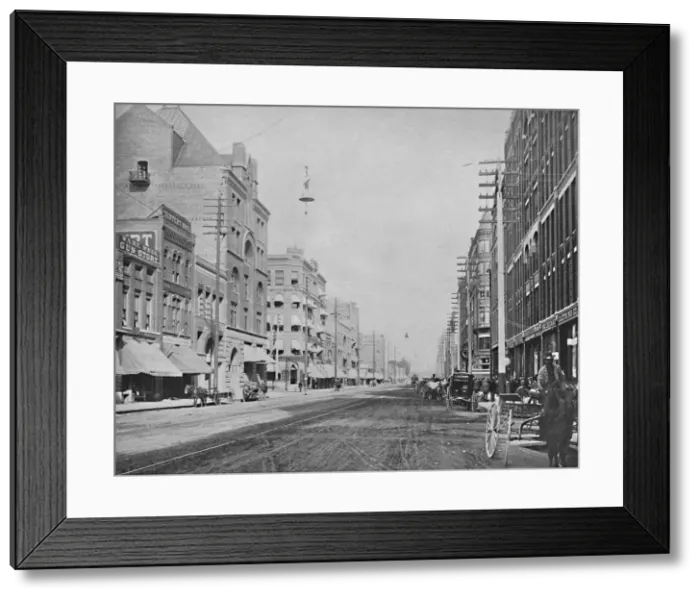 Framed Print : Riverside Avenue, Spokane, Washington, c1897. Creator: Unknown Framed Print : Riverside Avenue, Spokane, Washington, c1897. Creator: Unknown
